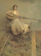 Thomas Wilmer Dewing Girl with Lute china oil painting artist
